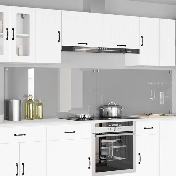 vidaXL Kuchynský obklad 2 pcs Svetlosivá 120 x 60 cm tvrdené sklo