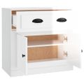 vidaXL Komoda lesklá biela 70x35,5x67,5 cm spracované drevo