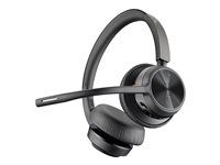 Voyager 4300 UC series - náhlavná súprava - náhlavná - Bluetooth - bezdrôtová, káblová - USB-C - čierna - certifikovaná pre Zoom