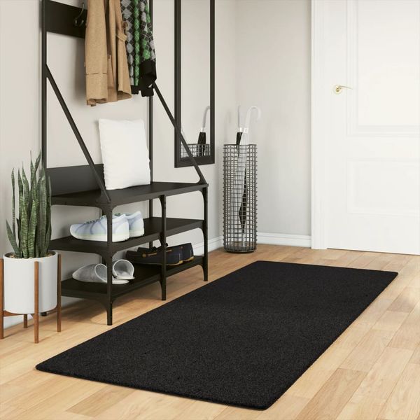 vidaXL Koberec HUARTE s krátkym vlakom umývateľný čierny 80x200 cm