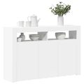 vidaXL Komoda s LED svetlami lesklá biela 115,5x30x75 cm