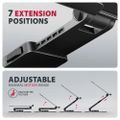 AXAGON hliníkový stojan pro notebooky velikosti 10" - 17,3" s 360°rotací / STND-LR / černý Stojan, pro notebooky a tablety 10"–17.3", nosnost až 5kg, 360° rotace, nastavitelná výška 260 mm, výsuvné rameno 60 mm, hliník,
