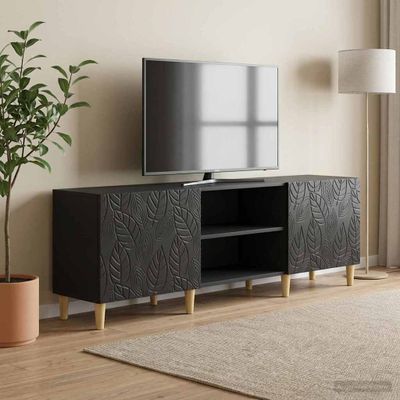 vidaXL TV skrinka 150 x 31 x 50 cm Čierna Kompozitné drevo