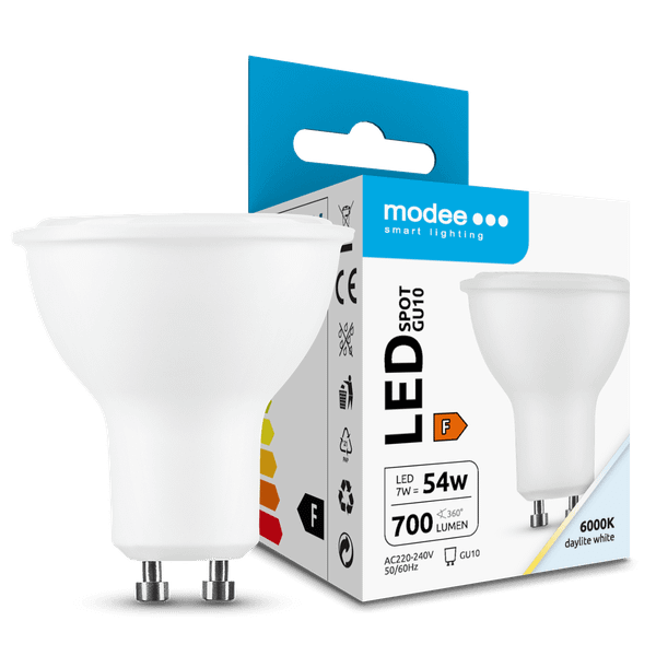 Modee Lighting LED Spot Alu-Plastic GU10 7W 700lm studená biela (ML-GU10P6000K7WN)