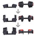 Jednoručná / obojručná variabilná činka / kettlebell HMS SGR18 PRO SET 2v1 40 kg