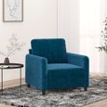 vidaXL Kreslo modré 60 cm zamat