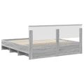 vidaXL Rám postele Sivý Sonoma 200 x 200 cm Kompozitné drevo