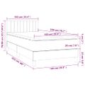vidaXL Posteľ boxsping s matracom a LED zelená 100x200 cm látka