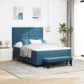 vidaXL Posteľ s pružinovým rámom Tmavo modrá 200 x 160 cm Zamat