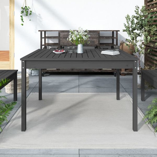 vidaXL Záhradný stolík sivý 121x82,5x76 cm borovicový masív