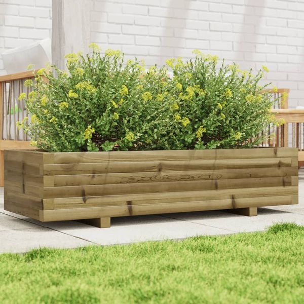 vidaXL Záhradný kvetináč 110x40x26,5 cm impregnovaná borovica