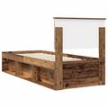 vidaXL Rám postele Staré drevo 75 x 190 cm Masívne borovicové drevo