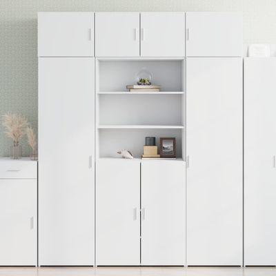 vidaXL Úložná skrinka biela 80x42,5x225 cm kompozitné drevo