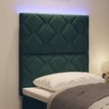vidaXL LED hlavová doska Tmavozelená 80 cm Zamat