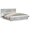 vidaXL Úložná posteľ Betónová šedá 180 x 200 cm Kompozitné drevo