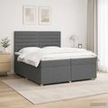 vidaXL Posteľ boxspring s matracom Tmavosivá 200 x 200 cm Látka