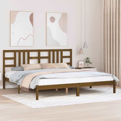 vidaXL Posteľný rám medovo-hnedý masív 200x200 cm