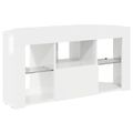 vidaXL Rohový LED TV kabinet 100 x 40 x 50 cm Vysoko lesklá biela