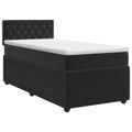vidaXL Posteľ boxspring s matracom Čierna 90 x 200 cm Zamat