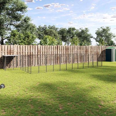 vidaXL Koterec pre psy čierny 22,99 m² oceľ