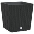 vidaXL Kvetináč s vyberateľnou vložkou antracitový 21 / 32 l PP Rattan