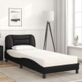 vidaXL Posteľ s matracom Hvar čierna 80x200 cm umelá koža