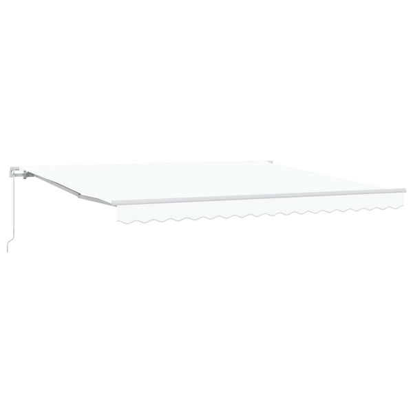vidaXL Sklopná markíza Biela 400 × 300 cm Polyester a hliník