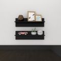 vidaXL Nástenné police 2ks lesklé čierne 60x11,5x18cm kompozitné drevo