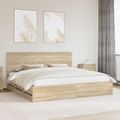 vidaXL Rám postele Sonoma dub 200 x 200 cm Inžinierske drevo