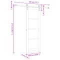 vidaXL Posuvné dvere 73,5 x 211 cm Borovicový masív Prírodná a čierna
