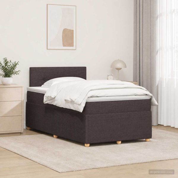 vidaXL Posteľ boxspring s matracom Tmavohnedá 120 x 190 cm Látka