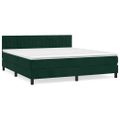 vidaXL Posteľný rám boxsping s matracom tmavozelený 160x200 cm zamat