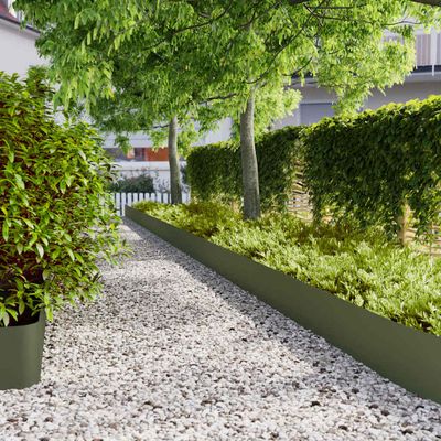vidaXL Obrubník trávnika 10 ks 25 x 103 cm Olivovo zelená