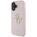 Puzdro Guess Hardcase PU Grained Big 4G a Classic Logo pre iPhone 16 6,1" Ružové