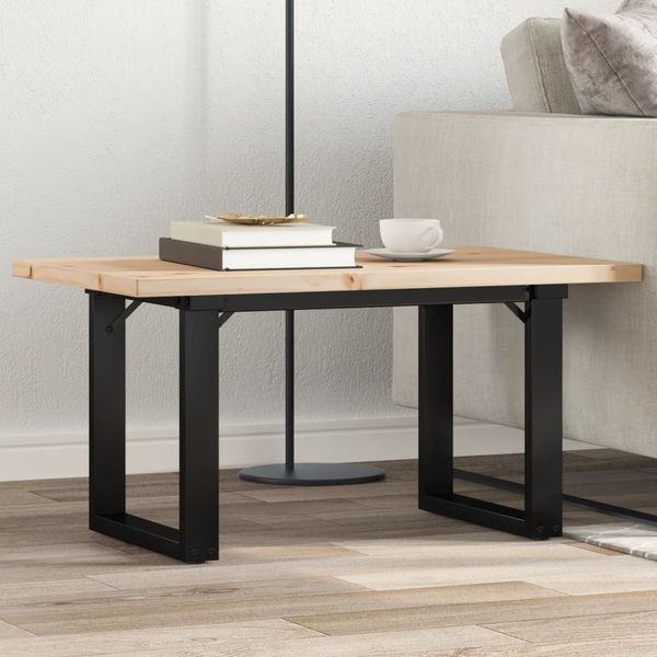 vidaXL Konferenčný stolík v tvare O 80x50x40,5 cm borovica a oceľ