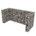 vidaXL Gabiónová ohrada na trojitý odpadkový kôš, oceľ 250x100x120 cm