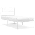 vidaXL Kovový rám postele s čelom biely 100x200 cm