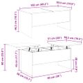 vidaXL Konferenčný stolík Čierny dub 102 x 50,5 x 46,5 cm
