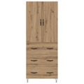 vidaXL Highboard 2 ks Remeselný dub 69,5 x 34 x 180 cm