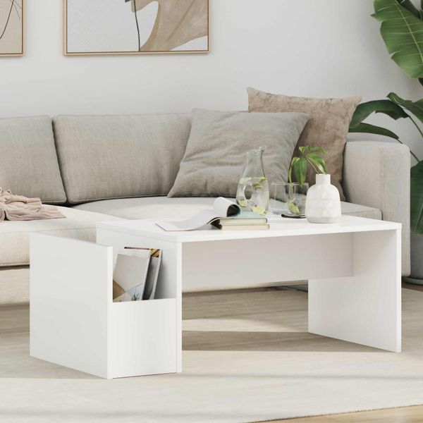 vidaXL Konferenčný stolík Biela 90 x 45 x 35 cm Kompozitné drevo