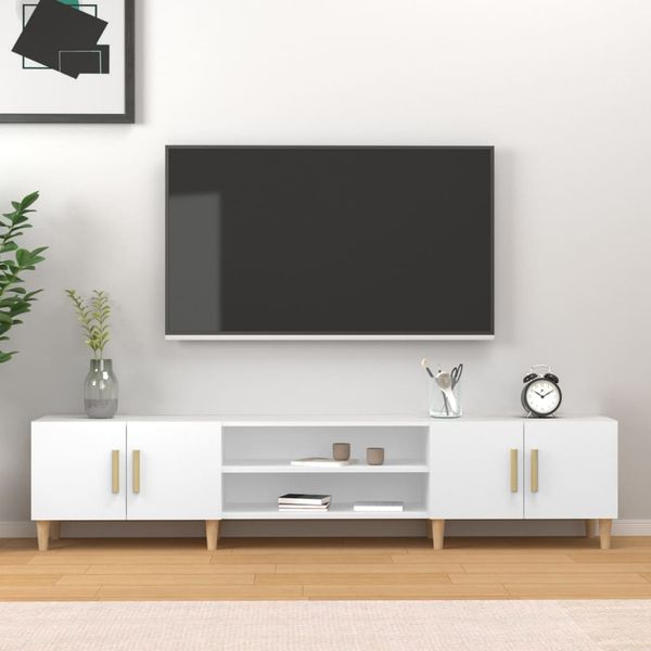 vidaXL TV skrinka biela 180x31,5x40 cm, drevená
