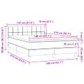vidaXL Posteľný rám boxsping s matracom tmavomodrý 140x210 cm zamat
