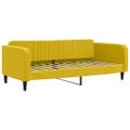 vidaXL Denná posteľ s matracom žltá 100x200 cm zamat