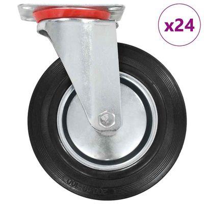 vidaXL Otočné kolieska 24 ks 200 mm