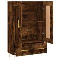 vidaXL Vysoká skrinka dymový dub 69,5x31x115 cm kompozitné drevo