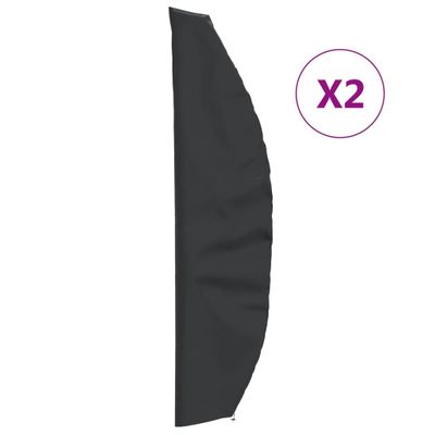 vidaXL Obaly na záhr. slnečník 2 ks 280x30/81/45 cm 420D oxford látka