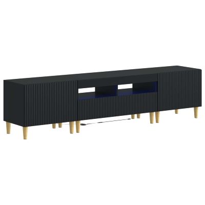 vidaXL 5-dielny LED TV kabinet Čierna Kompozitné drevo