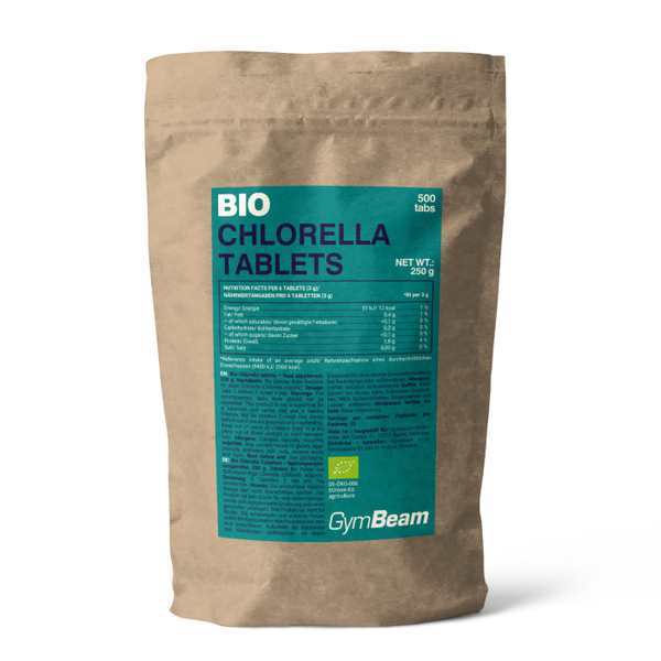 BIO Chlorella - GymBeam, bez príchute, 500 tab., tabletkovaný