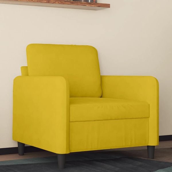 vidaXL Kreslo žlté 60 cm zamat