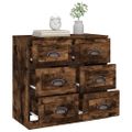 vidaXL Komoda dymový dub 70x35,5x67,5 cm spracované drevo